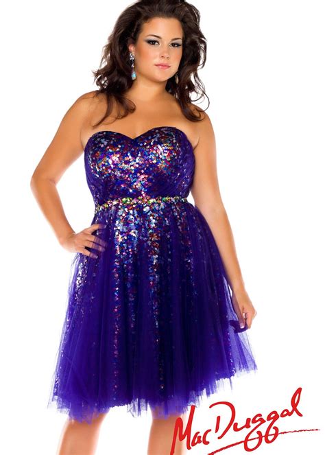Fabulouss By Mac Duggal 76460f Purple Sweetheart Sequin Short Plus Size