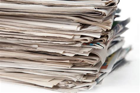Stack Of Newspapers Stock Photo Image Of Article Headline 11754400
