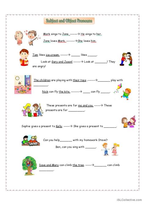 Subject And Object Pronouns English Esl Worksheets Pdf And Doc