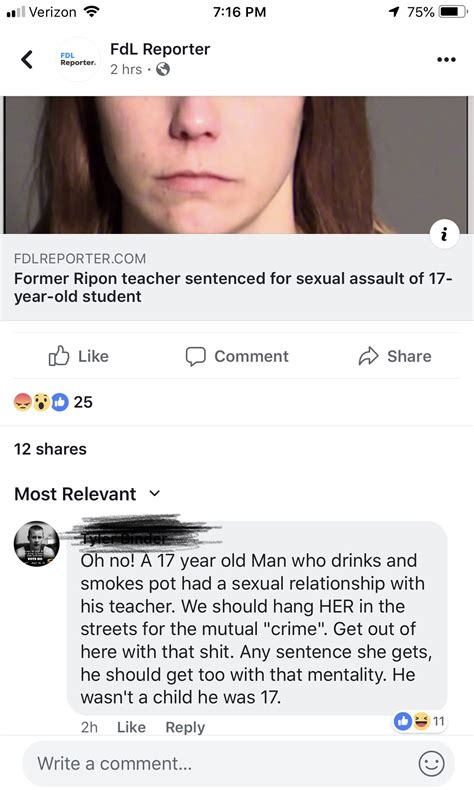 On A Post About A Teacher Being Sentenced For Sexual Assault Mensrights