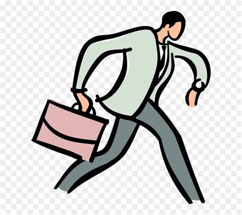 Vector Illustration Of Businessman Running Late For Clipart 2386981