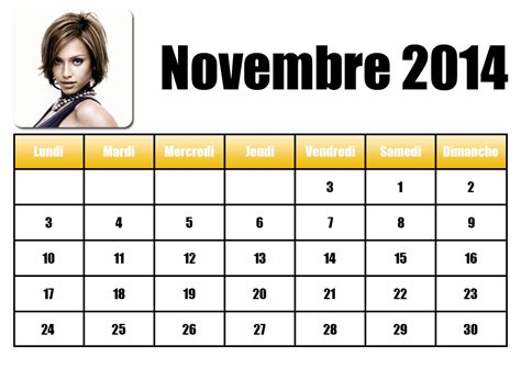 Calendario Noviembre 2014 En Francés Montaje Fotografico Pixiz