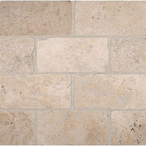 Tuscany Classic Tumbled 3x6 Subway Pattern Travertine Tile