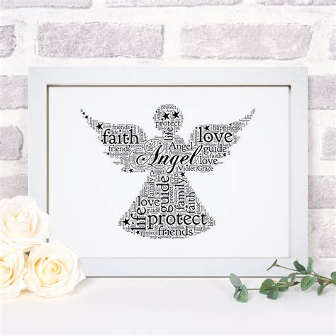 Personalised Angel Word Art Print Violet Grace