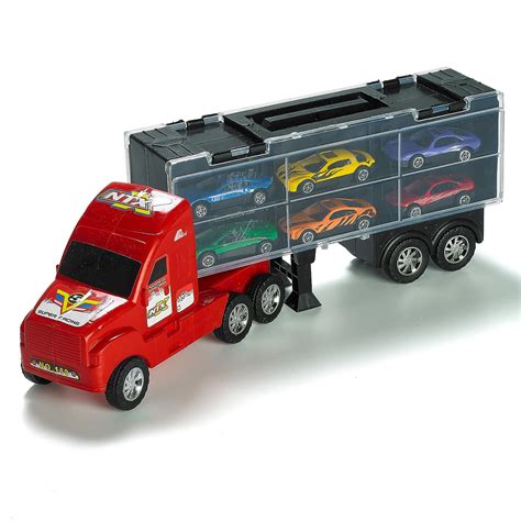 15 Carrier Truck Toy Car Transporter Includes 6 Metal Cars Toy For
