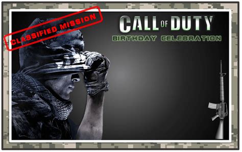 Call Of Duty Birthday Party Invitations Invitaciones De Cumpleaños