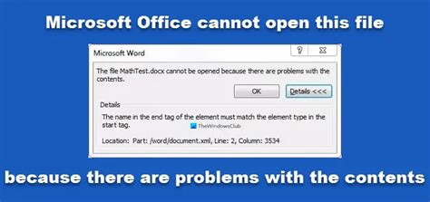 The File Cannot Be Opened Because There Are Problems With The Contents
