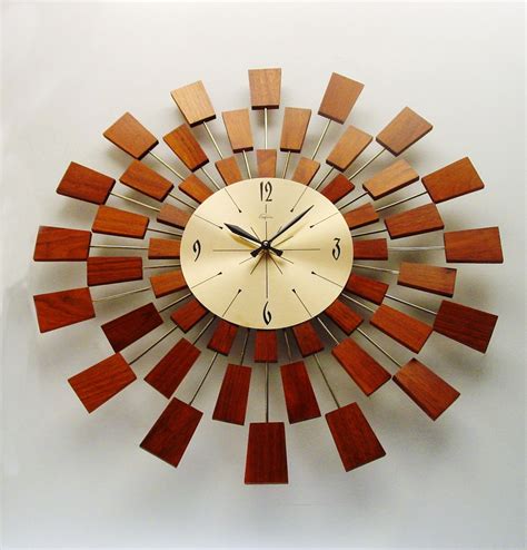 Starburst Wall Clock Mid Century Modern After George Nelson Etsy