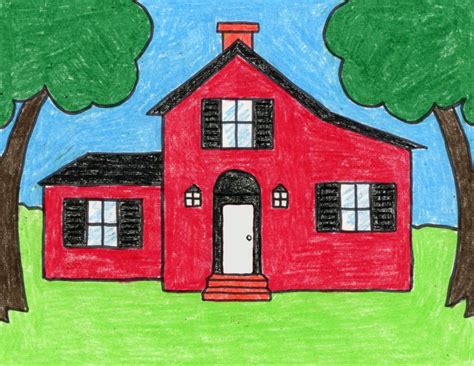 Easy How To Draw A Country House Tutorial And Coloring Page — Jinzzy