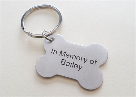 In Memory of Dog Bone Keychain, Remembrance Keychain, Dog Keychain, Pet Memorial Keychain ...