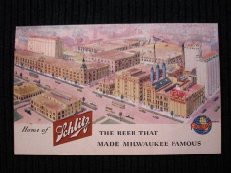 Schlitz Brewery Milwaukee Wisconsin Vtg Postcard Posted 1948 Beer Ebay