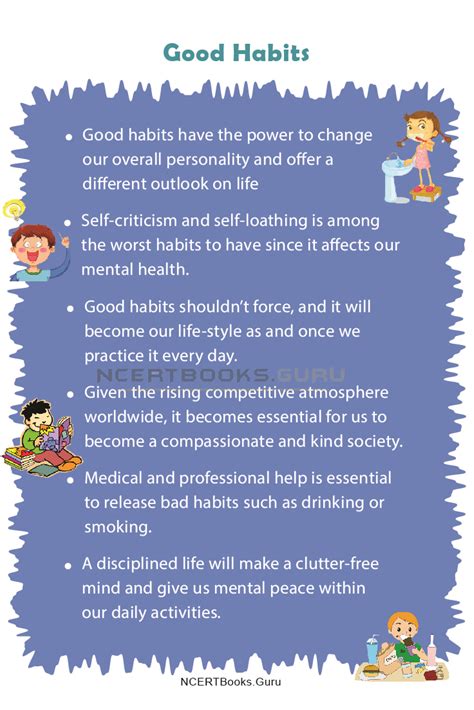 10 Lines On Good Habits For Students And Children In English Ncert Books