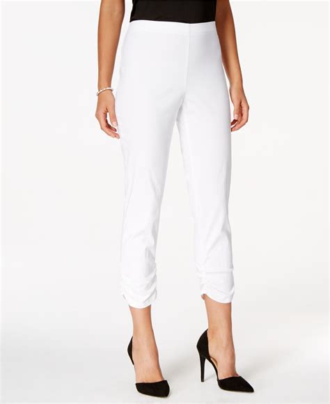 Style And Co Ruched Hem Cropped Skinny Capri Pants Only At Macys In