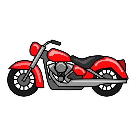Diseño De Dibujos Animados De Moto Grande Simple Rojo Diseño De