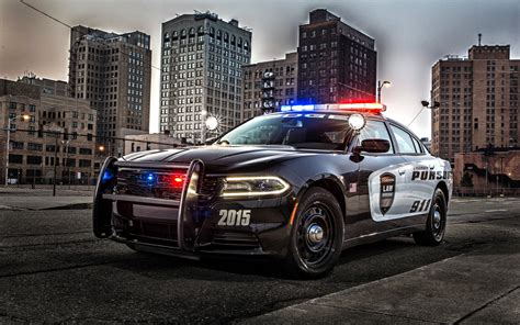 Download Wallpapers Dodge Charger American Police Car Exterior