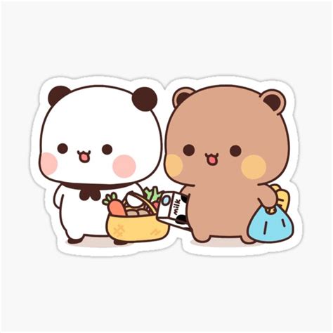 Cute Bubu And Dudu Go To Grocery Together Sticker For Sale By