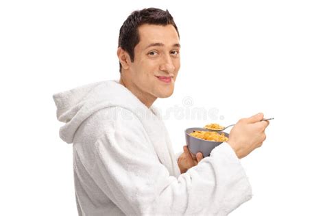 Young Guy Eating Cereal From A Bowl Stock Image Image Of Nutrient