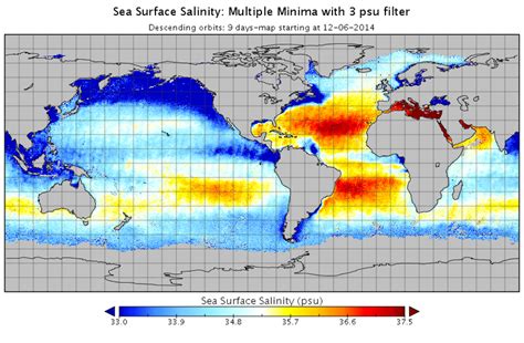 Sea Surface Salinity Maps Salinity Has Been Retrieved Using The