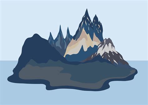 Painted Mountain View Landscape Illustration Download Free Vectors