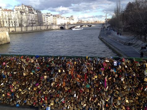 The Famous Love Lock Bridge In Paris