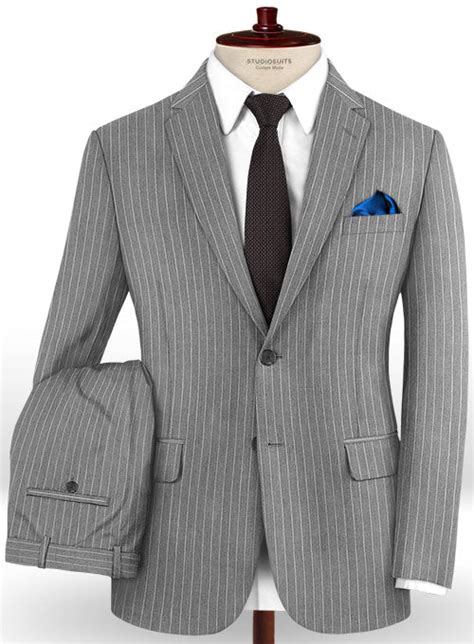 Napolean Stripo Gray Wool Suit Studiosuits