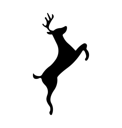 Jumping Deer Silhouette Elk Animal Simple Illustration 8052808 Vector