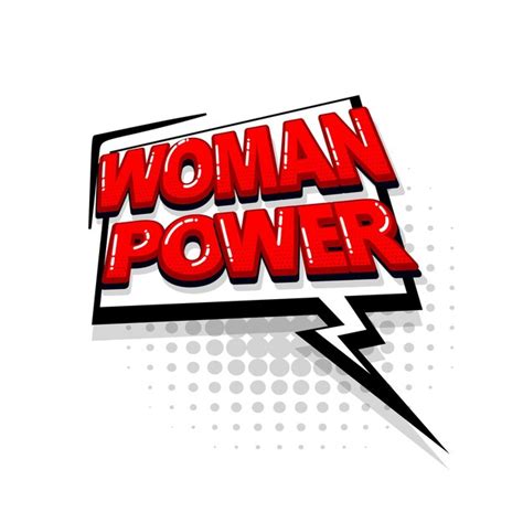 Premium Vector Woman Power Comic Red Text Collection Sound Effects
