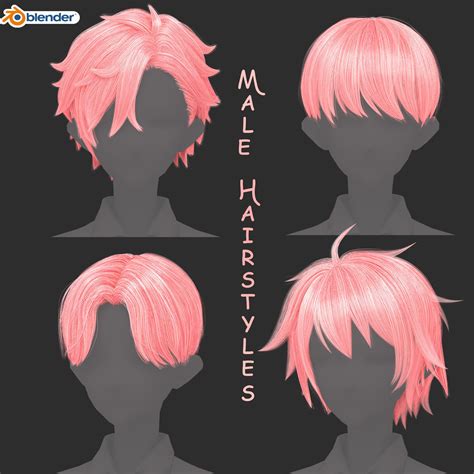 Anime Boy Hairstyles Pack Blend Files 3d Model Cgtrader