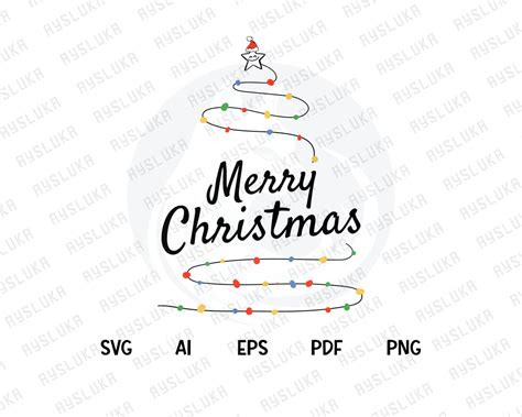 Christmas Lights Tree Svg Png Etsy
