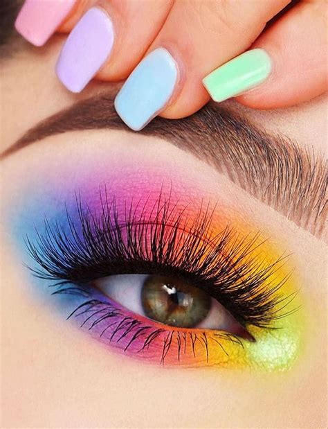 Rainbow Makeup Colorful Eye Makeup Creative Makeup Looks Colorful