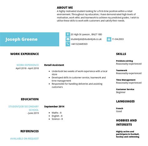 Personal statement cv examples no experience. CV Examples And CV Templates | StudentJob UK