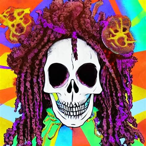 Trippie Redd As A Skeleton Floating In A Psychedelic Stable