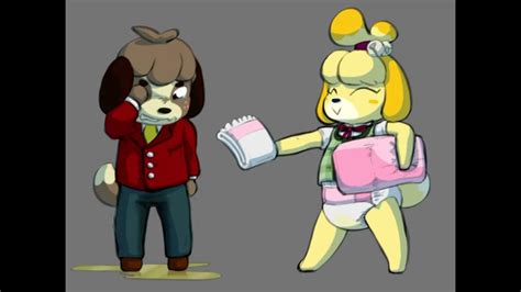 Animal Crossing Isabelle Gives Digby A Diaper After He Wet His Pants