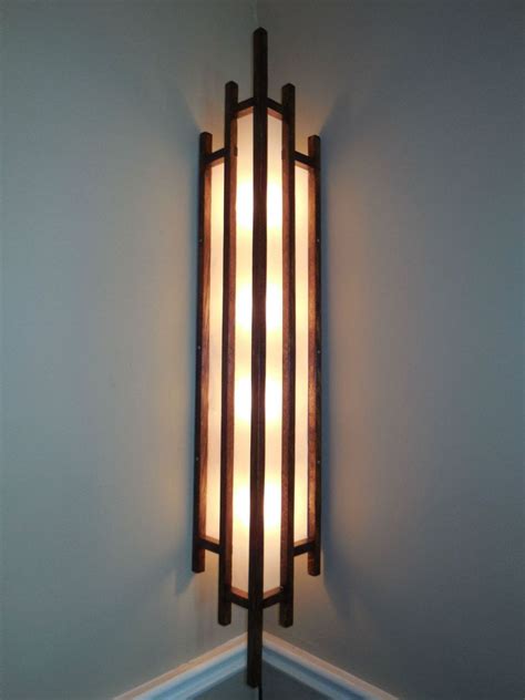 Art Deco Lamp Solid Oak Corner Lamp Is An Alternative To Floor Lamp