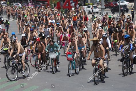 Hundreds Cyclists Participate Th Naked Bike Editorial Stock Photo