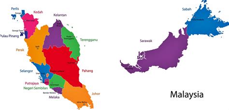 Malaysia Map Of Regions And Provinces