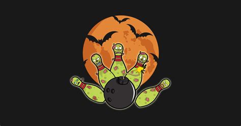 Halloween Bowling Zombie Pins Bats Bowler T Bowling T Shirt