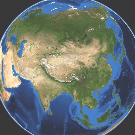 Asia Satellite Map Full Size Ex