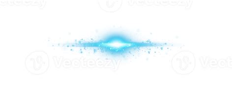 Blue Glowing Lights Effects Isolated On Transparent Background Solar