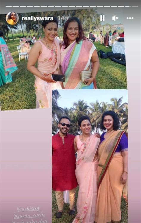 Swara Bhasker Looks Gorgeous In Pink Saree At Close Friends Wedding