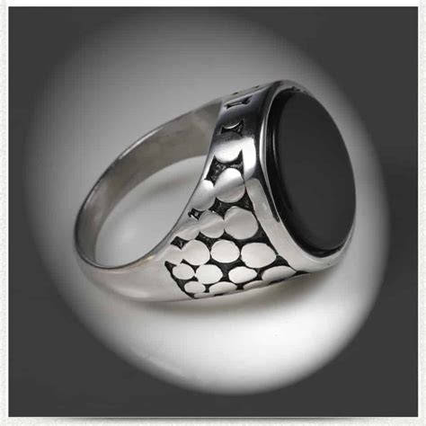 Stainless Steel Ring With Black Stone Fashion Ring For Men 6pcs Lot4