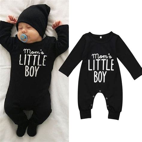 Black Newborn Infant Baby Boy One Pieces Romper Jumpsuit Bodysuit