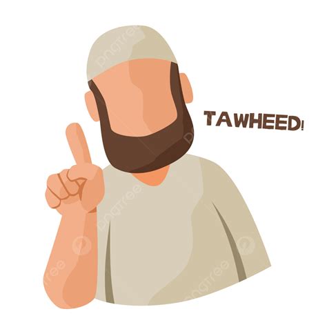 Handsome Bearded Man Vector Art Png Tawheed Vector Muslim Man With Beard Flat Illustration