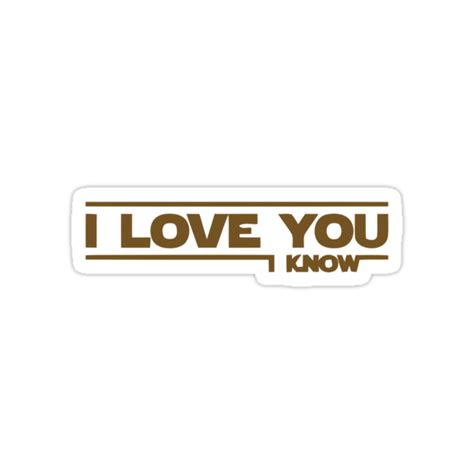 Star Wars I Love You Stickers By Seriesclothing Redbubble