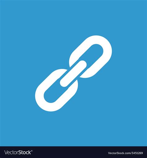 Link Icon White On The Blue Background Royalty Free Vector