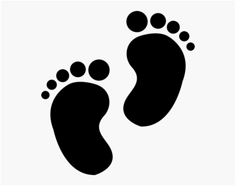 Vector Silhouette Of Baby Footprints Baby Feet Silhouette Canstock