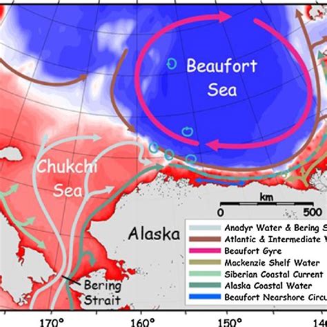 Schematic Of Oceanic Current Flow In The Chukchi And Beaufort Seas