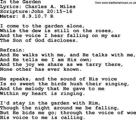 Good Old Hymns In The Garden Lyrics Sheetmusic Midi Mp3 Audio