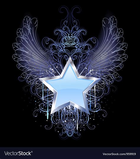Blue Star On A Dark Background Royalty Free Vector Image