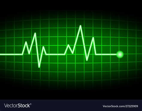 Green Heart Rate Screen Royalty Free Vector Image